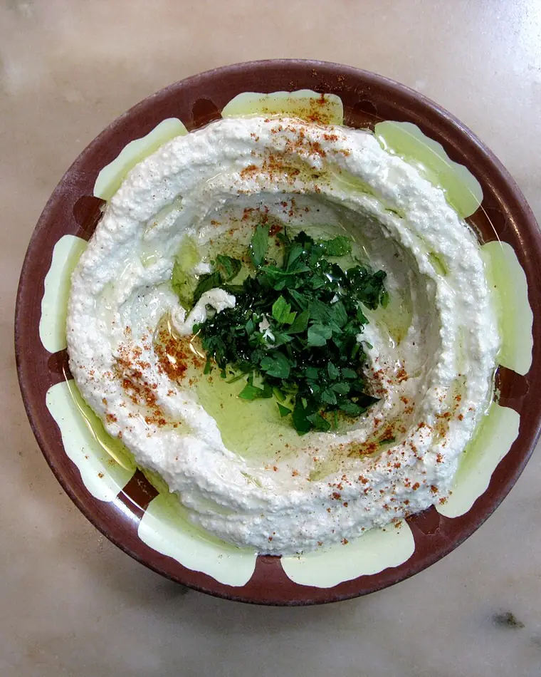 Hummus drizzled with olive oil