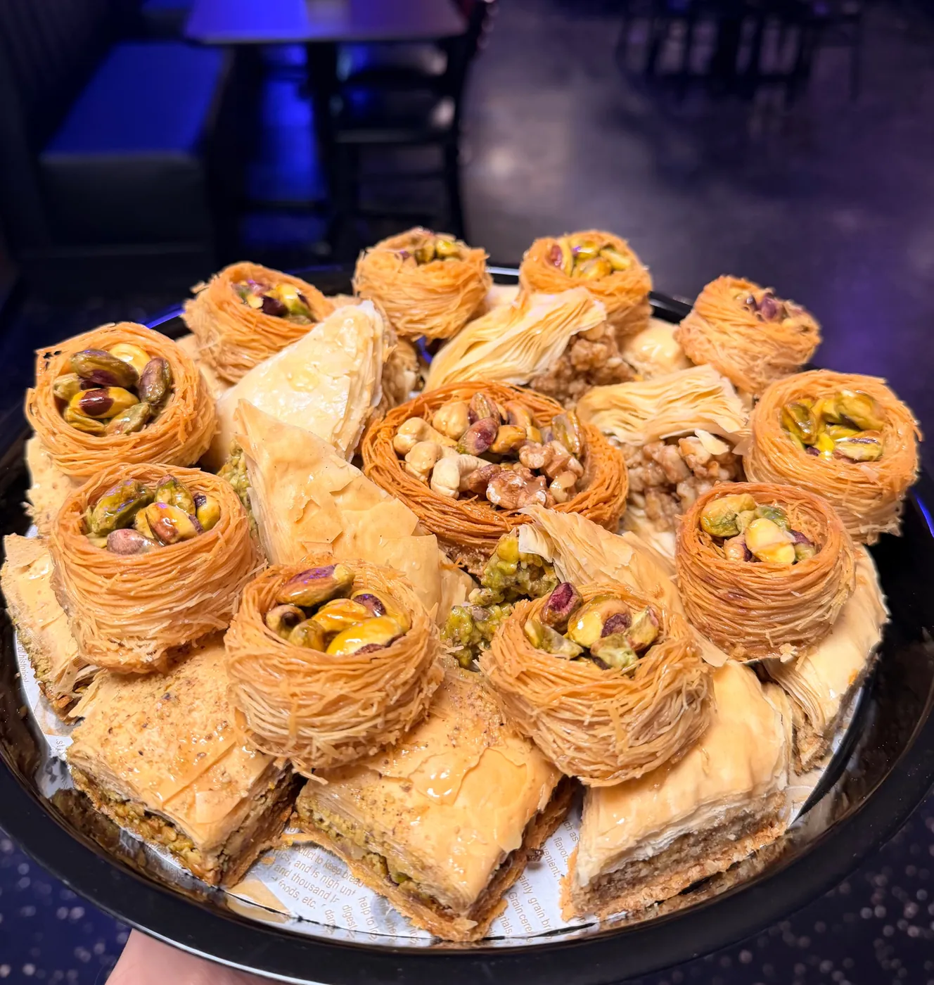 Tray of baklava and Eastern sweets