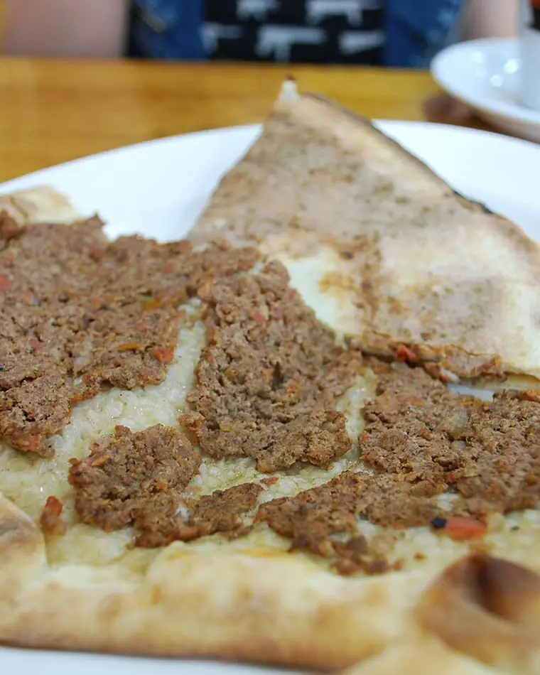 Lahmajoun fresh from the oven