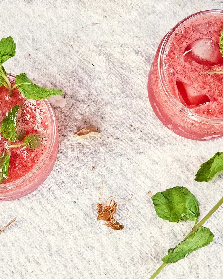 Strawberry mint mojitos